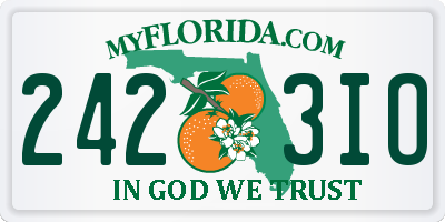 FL license plate 2423IO
