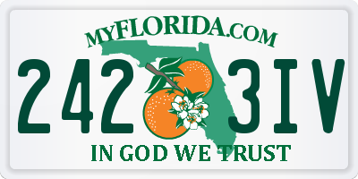 FL license plate 2423IV