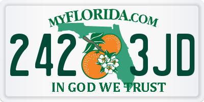 FL license plate 2423JD