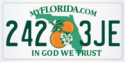 FL license plate 2423JE