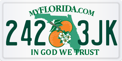 FL license plate 2423JK