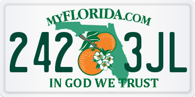 FL license plate 2423JL