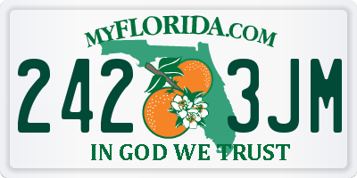 FL license plate 2423JM