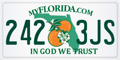 FL license plate 2423JS