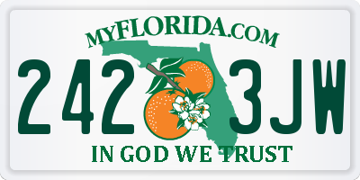 FL license plate 2423JW