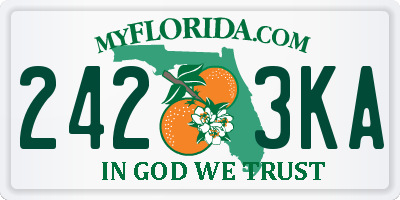 FL license plate 2423KA