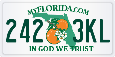FL license plate 2423KL
