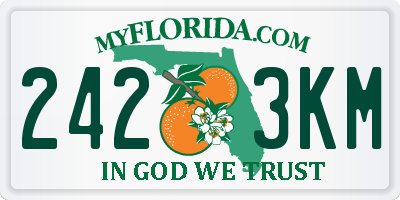 FL license plate 2423KM