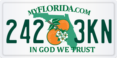 FL license plate 2423KN
