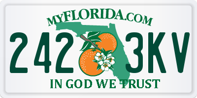 FL license plate 2423KV