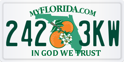 FL license plate 2423KW