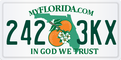 FL license plate 2423KX