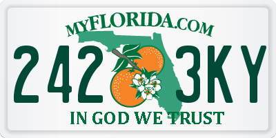FL license plate 2423KY