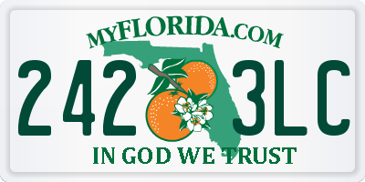 FL license plate 2423LC
