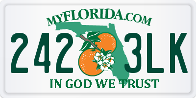 FL license plate 2423LK