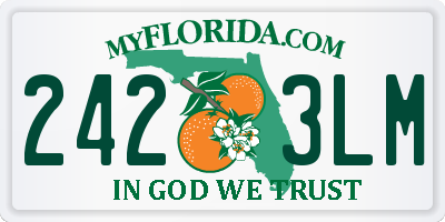 FL license plate 2423LM