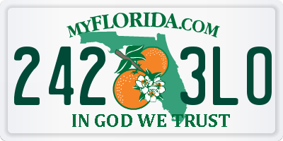 FL license plate 2423LO