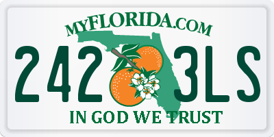 FL license plate 2423LS