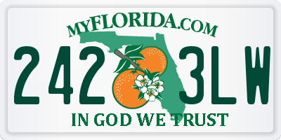 FL license plate 2423LW