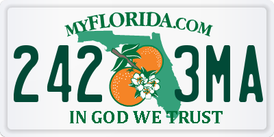 FL license plate 2423MA