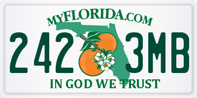 FL license plate 2423MB