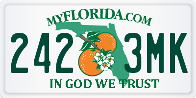 FL license plate 2423MK