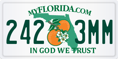 FL license plate 2423MM