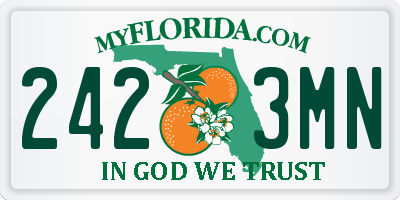 FL license plate 2423MN