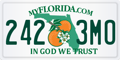 FL license plate 2423MO