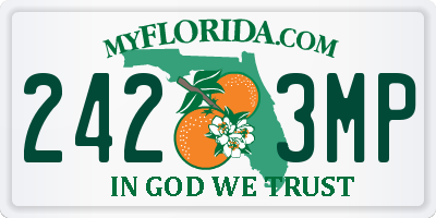 FL license plate 2423MP