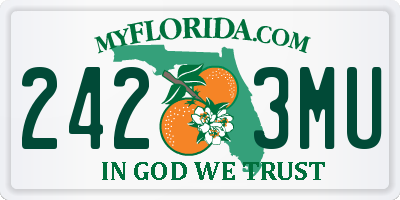 FL license plate 2423MU