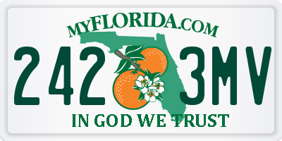 FL license plate 2423MV