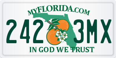 FL license plate 2423MX