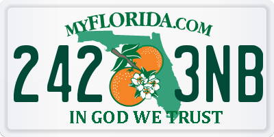 FL license plate 2423NB