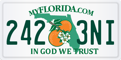 FL license plate 2423NI