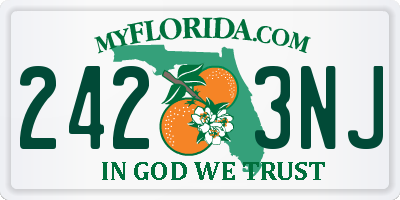 FL license plate 2423NJ
