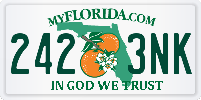 FL license plate 2423NK