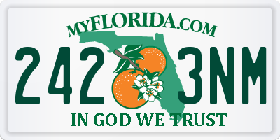 FL license plate 2423NM