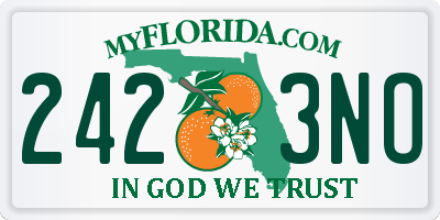 FL license plate 2423NO