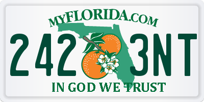 FL license plate 2423NT