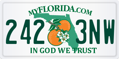 FL license plate 2423NW