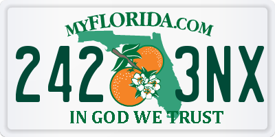 FL license plate 2423NX