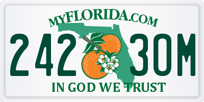 FL license plate 2423OM
