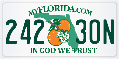 FL license plate 2423ON