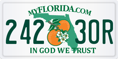 FL license plate 2423OR