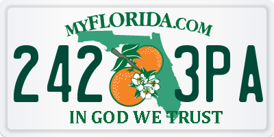 FL license plate 2423PA