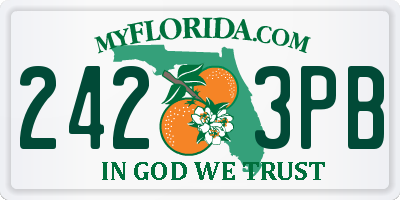 FL license plate 2423PB