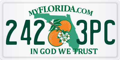 FL license plate 2423PC