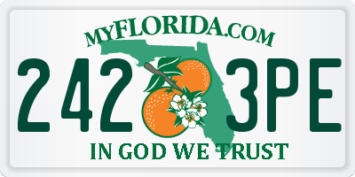 FL license plate 2423PE