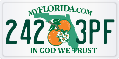 FL license plate 2423PF